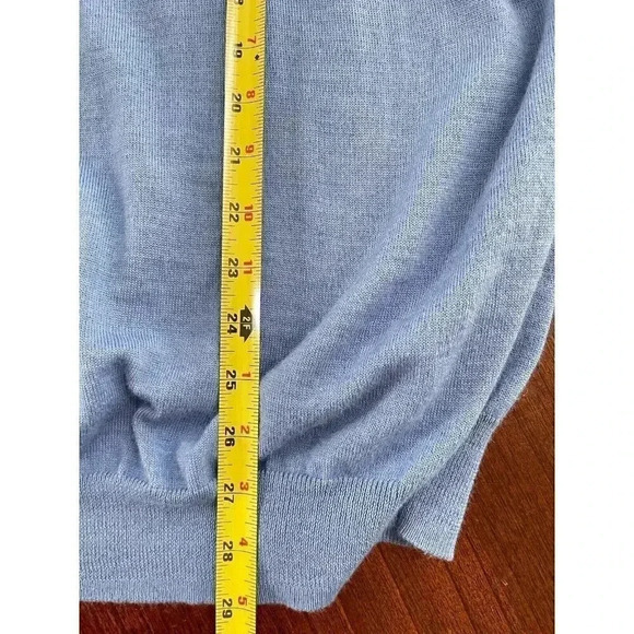 Alan Flusser Men’s Sweater Size‎ XXL Blue Merino Wool Blend Long Sleeve Collared - Picture 6 of 9